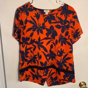 J.Crew Navy Floral Blouse